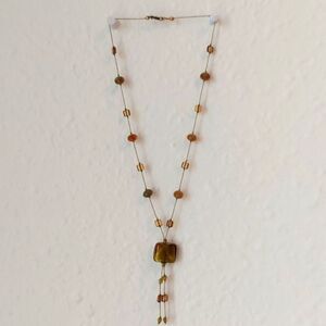 Handmade Amber & Green Statement Necklace